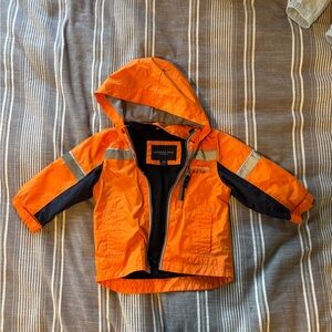 London Fog Bright Orange Jacket with Reflective Accents